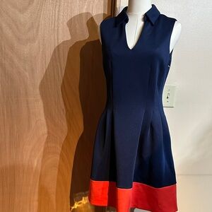 Vince Camuto Navy and Red Mini Dress